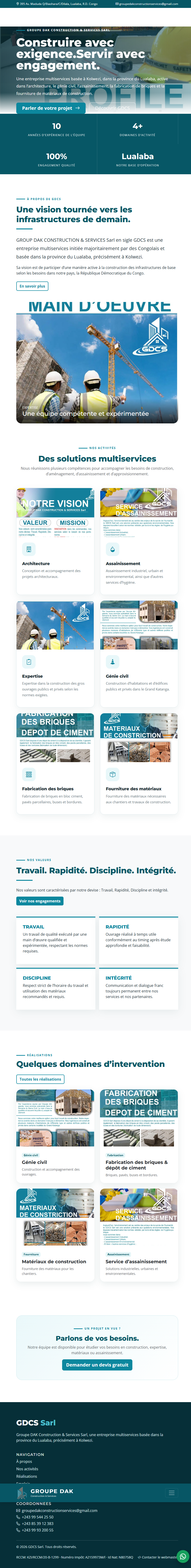 Capture du site GDCS Sarl